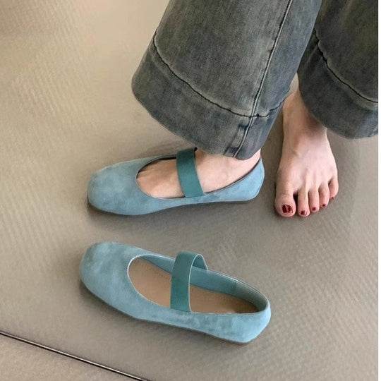 Damen Ballerinas mit komfortablem Riemen und weichem Obermaterial EB