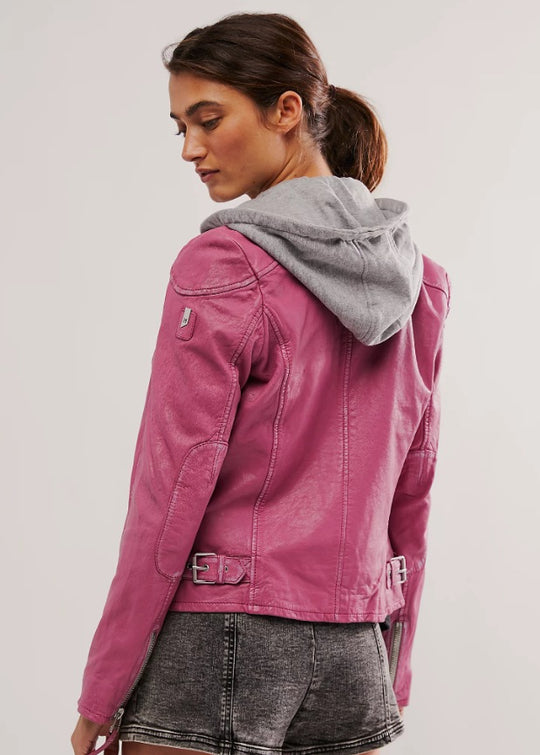 Damen stylische jacke mit abnehmbarer Kapuze EB