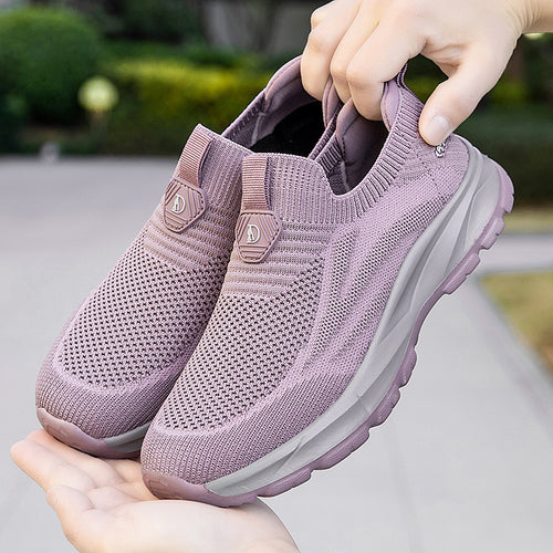 Damen Atmungsaktive Slip-On Sneakers mit flexibel dämpfender Sohle EB