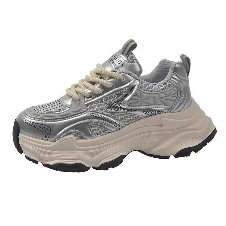 Damen Sportliche Chunky Sneakers mit atmungsaktiver Oberfläche und dämpfender Sohle EB