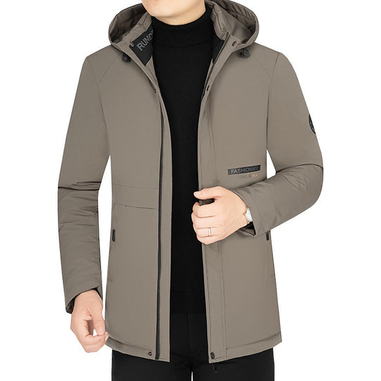 Herren Thermo-Winterkurzmantel mit luxuriösem Kunstfell-Innenfutter und Stehkragen EB
