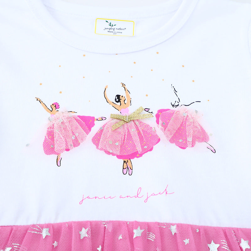 Mädchen Ballettkleid mit glitzernden Sternen und bezauberndem Tüllrock EB