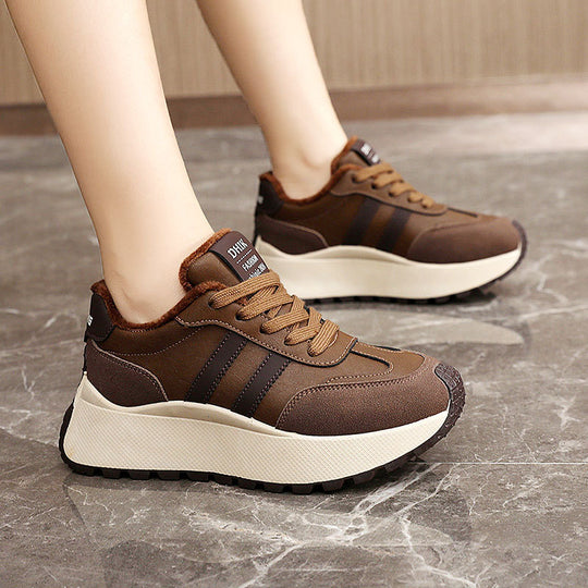 Damen gemütliche und stylische Sneakers mit kuscheligem Innenfutter EB