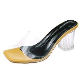 Damen Transparente Blockabsatz-Sandalen EB