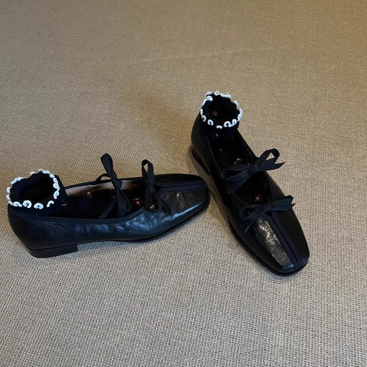Damen elegante Ballerinas mit modischem Schleifenakzent und komfortablem Fußbett EB