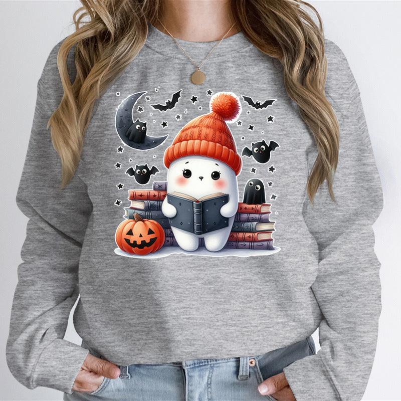 Damen Sweatshirt mit verspieltem Halloween-Motiv und hochwertigem Material EB