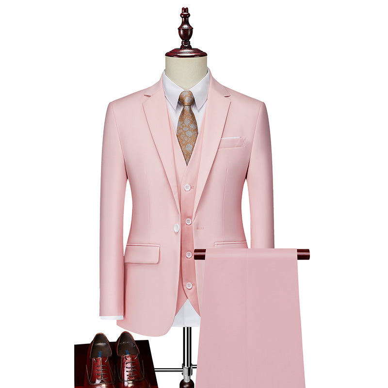 Herren nan dreiteiliges Business-Anzugset mit tailliertem Einreiher-Sakko, schmal geschnittener Weste und elegant geschnittener Anzughose EB