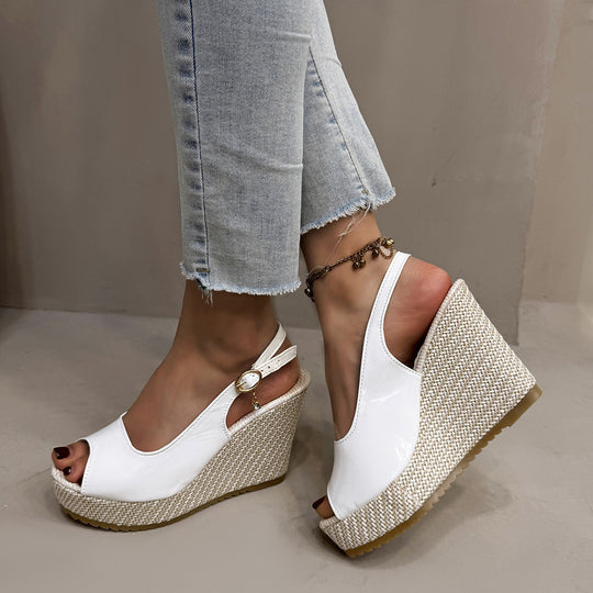 Damen Wedge-Pantoletten mit dekorativem Riemendesign und komfortabler Sohle EB