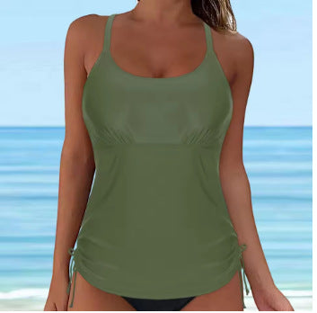 Damen lässiges Tankini-Oberteil mit Schnürung EB