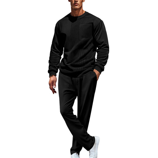 Herren Bequemer und eleganter Freizeitanzug mit praktischen Taschen und elastischem Bund EB