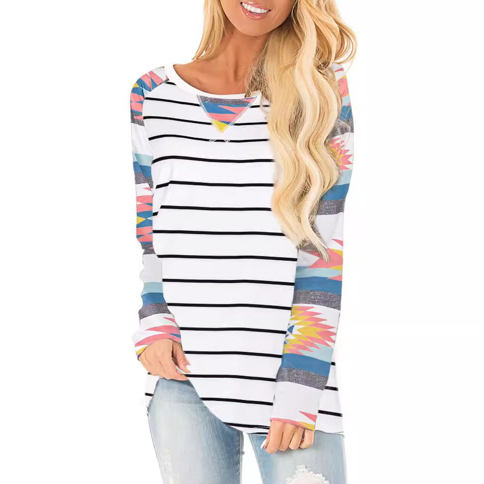 Damen lässiges T-Shirt mit animalischem Muster und modernem Schnitt EB