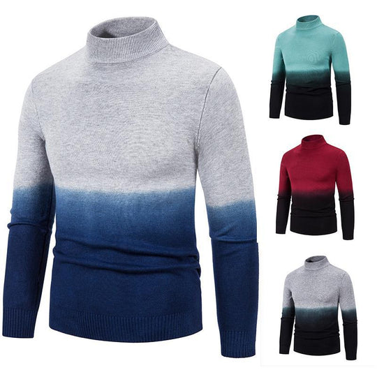Herren rollkragen Pullover mit Farbverlauf EB