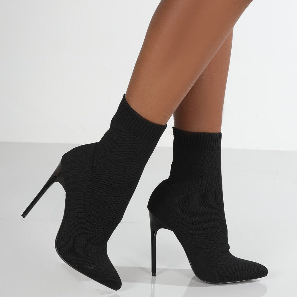 Damen High Heels mit enganliegendem Stricksohlen-Design EB