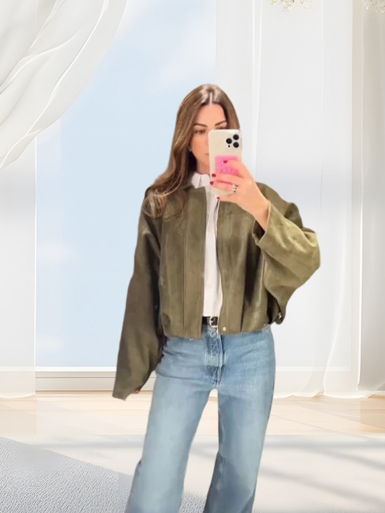 Damen elegante Wildlederjacke EB
