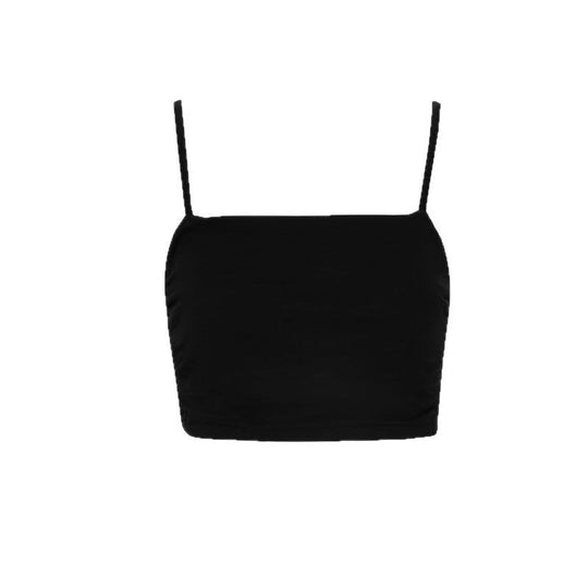 Damen Spaghetti-Träger Top mit feiner Raffung und elastischem Material EB