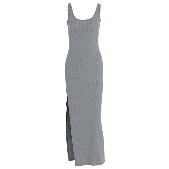Damen Schlichtes Maxikleid mit hohem Seitenschlitz EB