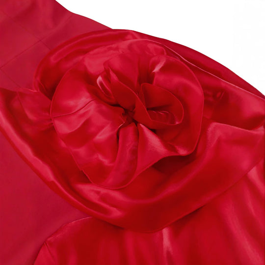 Damen Elegantes Abendkleid mit voluminösem Blumenakzent EB