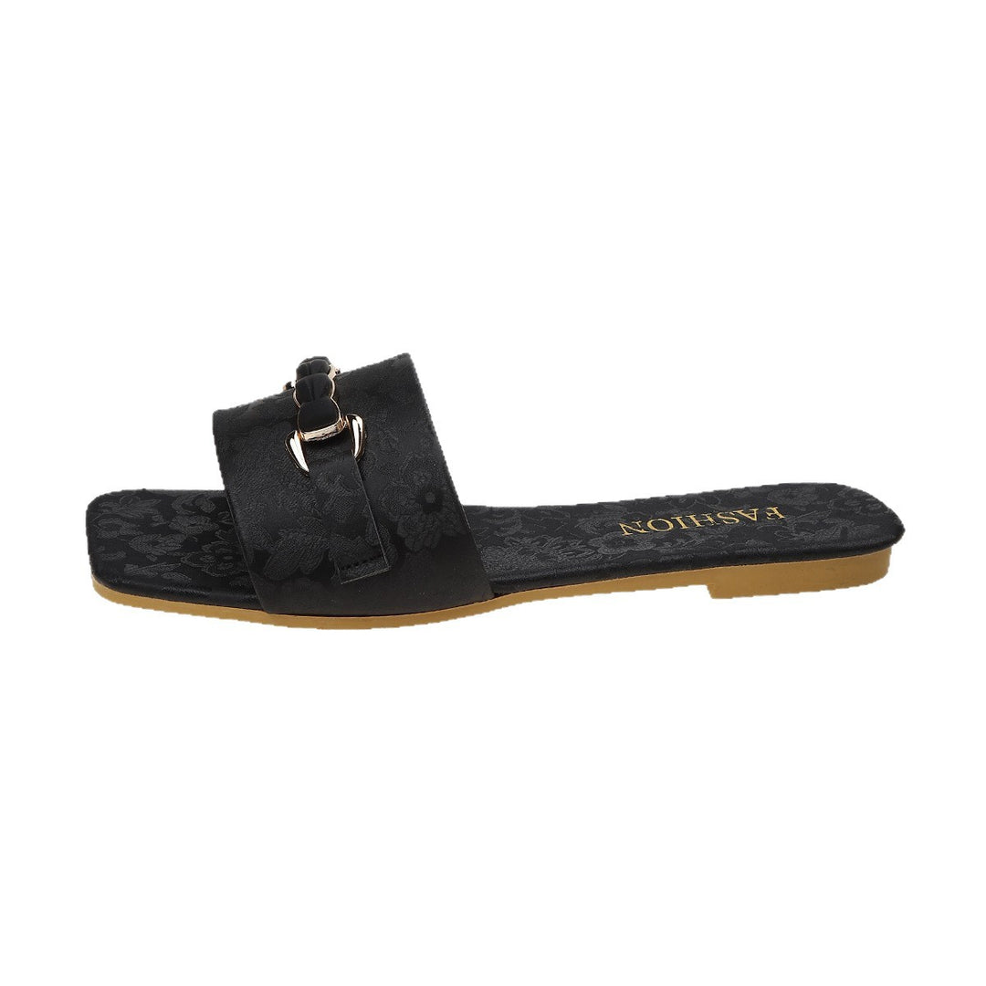 Damen elegante Slipper mit dekorativer Schnalle EB