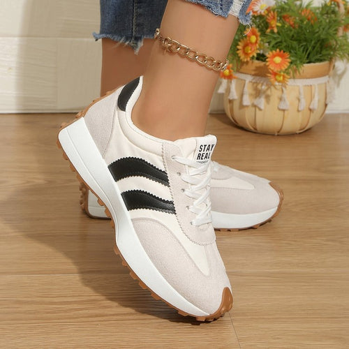 Damen Sportliche Retro-Sneaker mit rutschfester Sohle EB