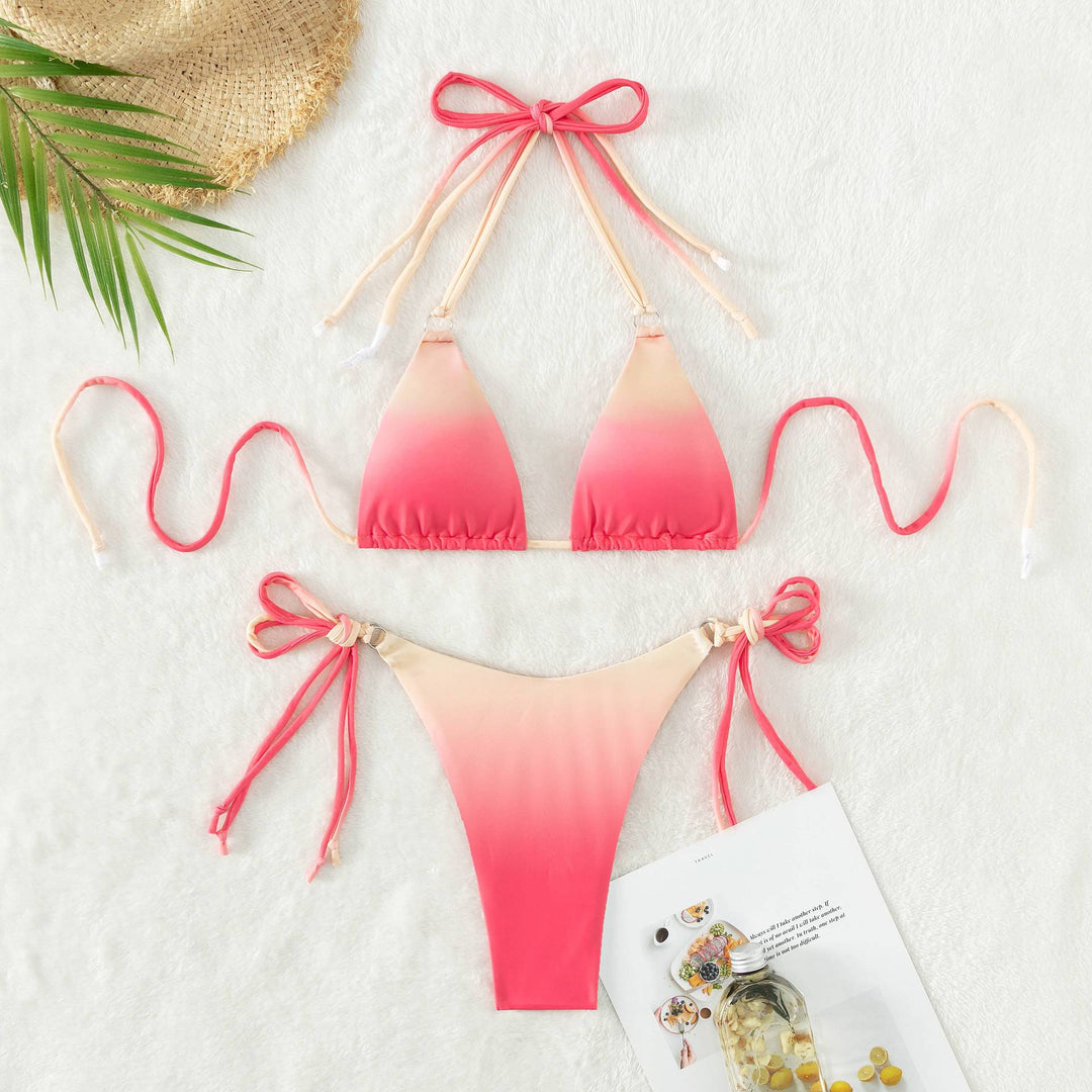 Damen Triangel-Bikini mit modernem Farbverlauf und verstellbaren Trägersystem EB