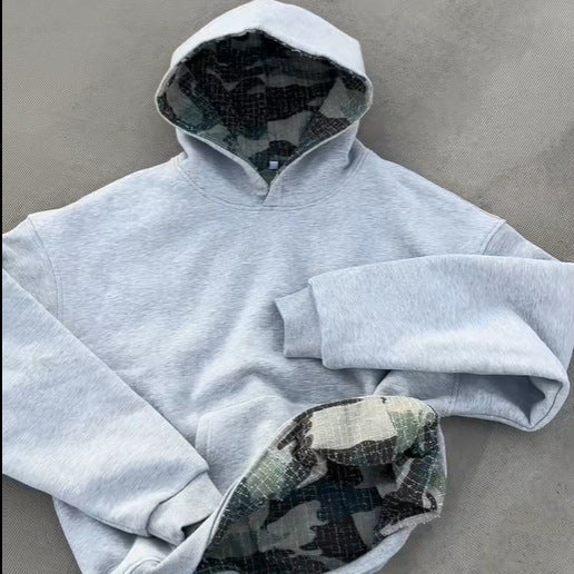 Damen Kapuzenpullover mit modernen Camouflage-Innenfutter EB
