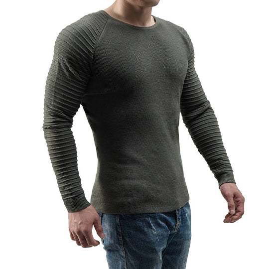 Herren modischer Strickpullover mit innovativer Rippstruktur EB