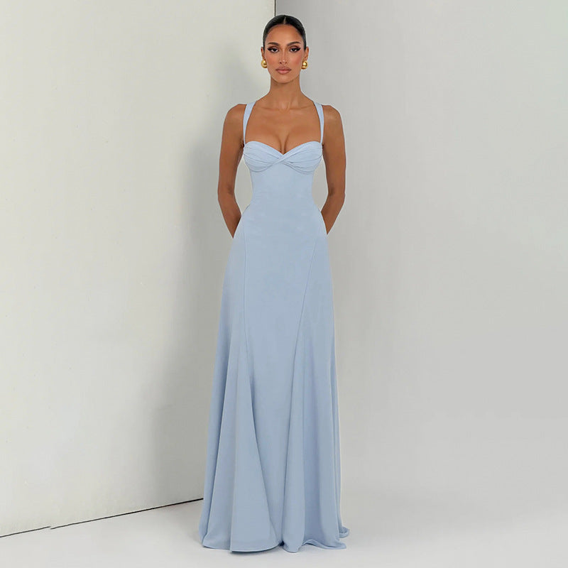 Damen Elegantes und figurbetontes Abendkleid mit drapierten Cups EB