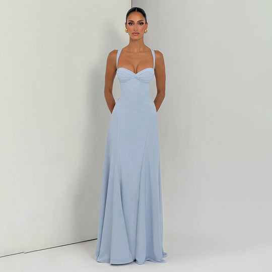Damen Elegantes und figurbetontes Abendkleid mit drapierten Cups EB