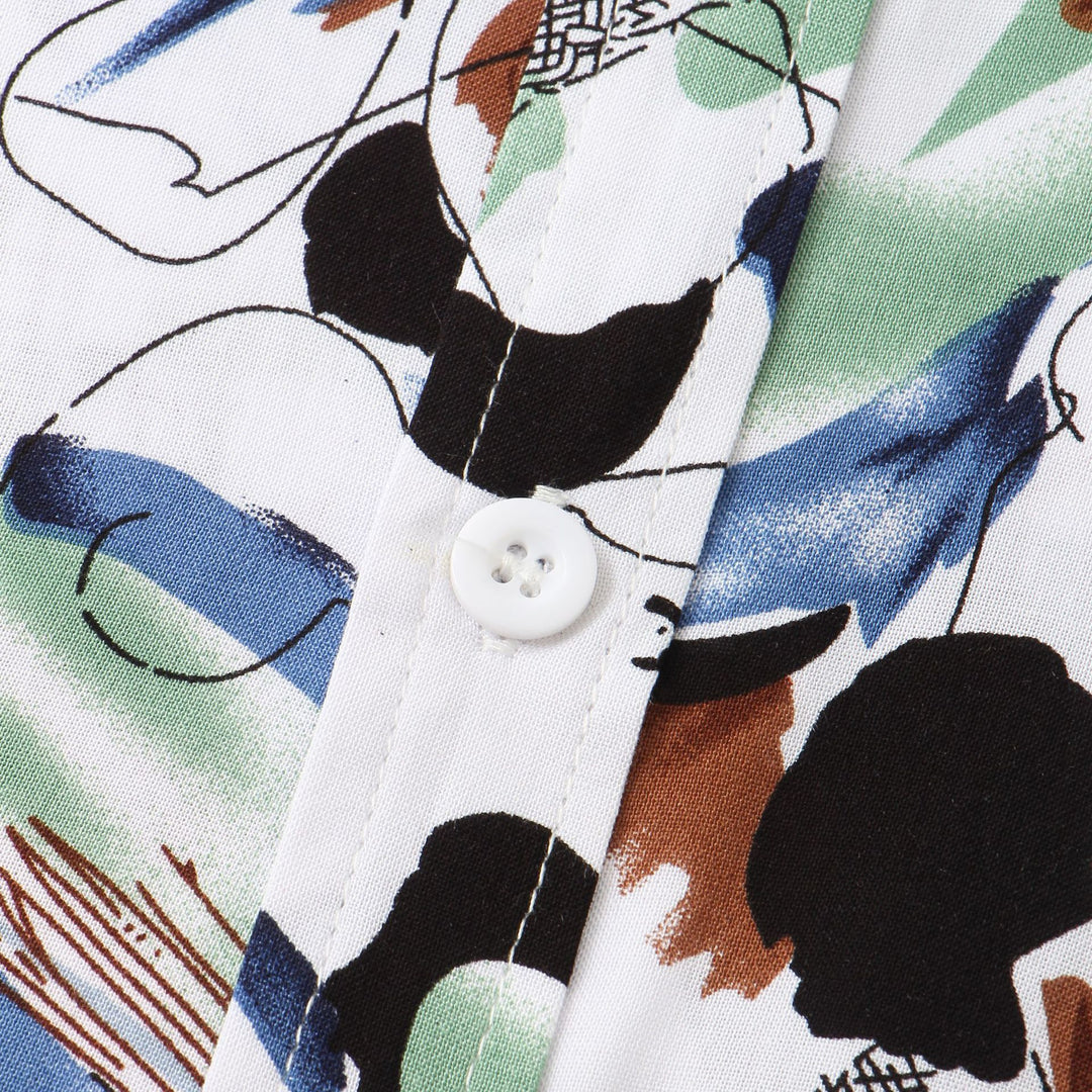 Herren Kurzarmhemd im kreativen Aquarell-Design EB