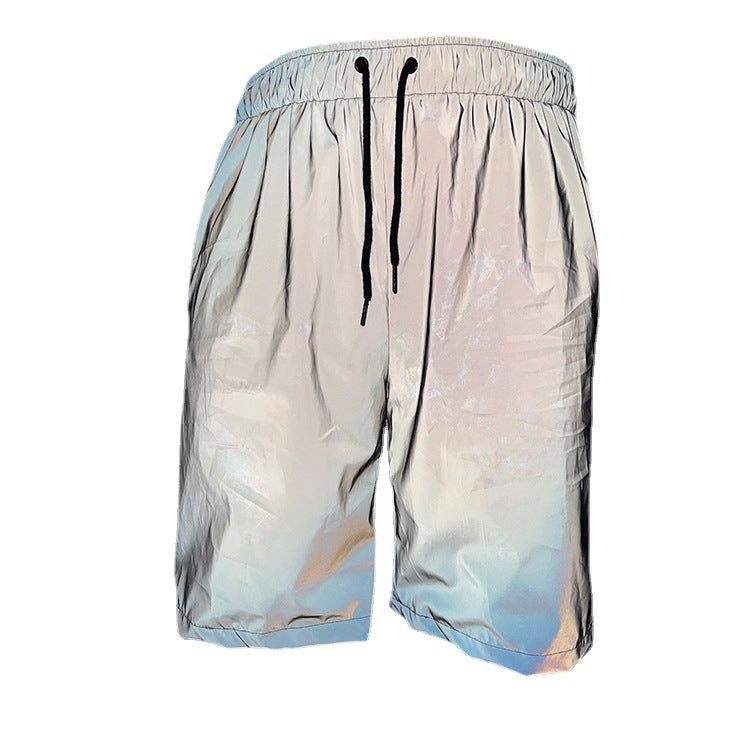 Damen Sportliche Shorts mit reflektierendem Effekt und elastischem Bund EB