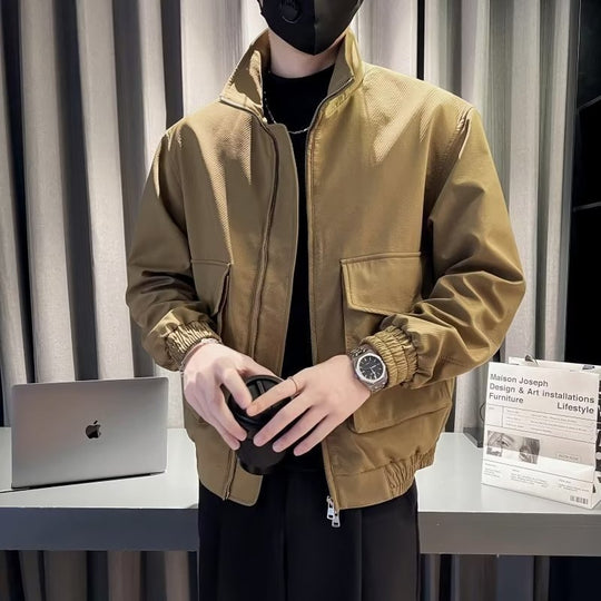 Herren modische Übergangsjacke mit praktischen Taschen und elastischen Bündchen EB
