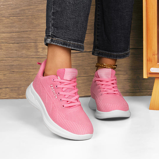 Damen Sportliche Lifestyle Sneakers aus atmungsaktivem Mesh mit dämpfender Sohle EB