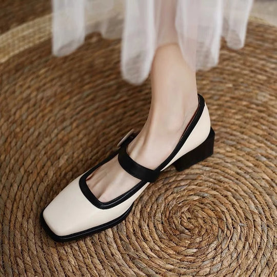Damen elegante Mules mit Riemen EB
