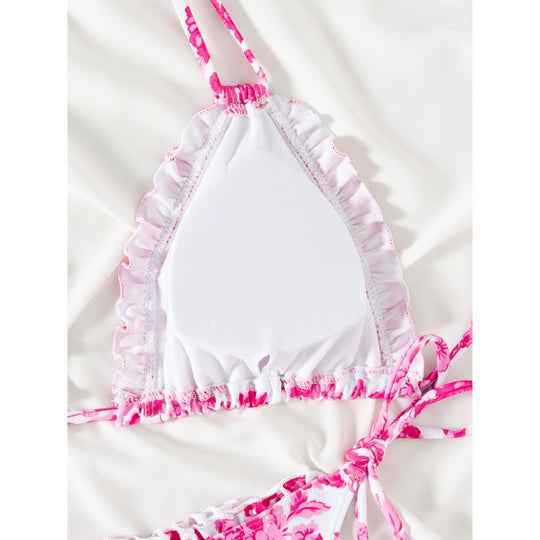Damen Triangel-Bikini mit verspieltem Rüschen-Design EB
