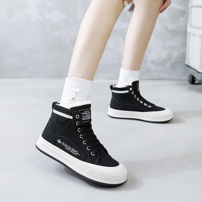 Damen gefütterte High-Top Sneakers mit strapazierfähigem Obermaterial und rutschfester Sohle EB