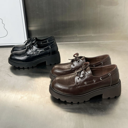 Damen elegante Plateau Schnürschuhe mit stabiler Sohle und modischem Design EB