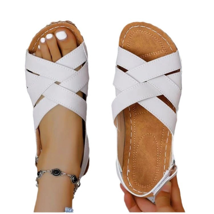 Damen Komfortable Sandalen mit gekreuzten Riemen EB