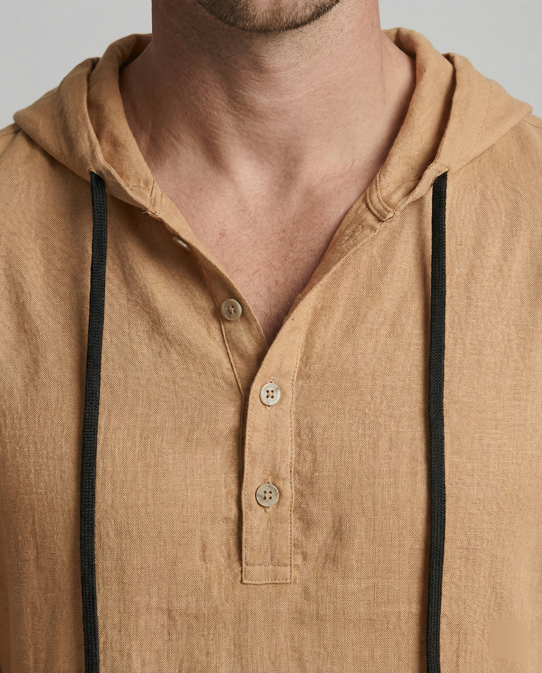 Herren lässiges Leinen-Hoodie-Set mit praktischen Taschen und entspannter Passform EB