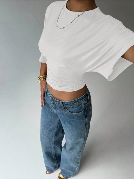 Damen Kurzärmliges Crop-Top EB