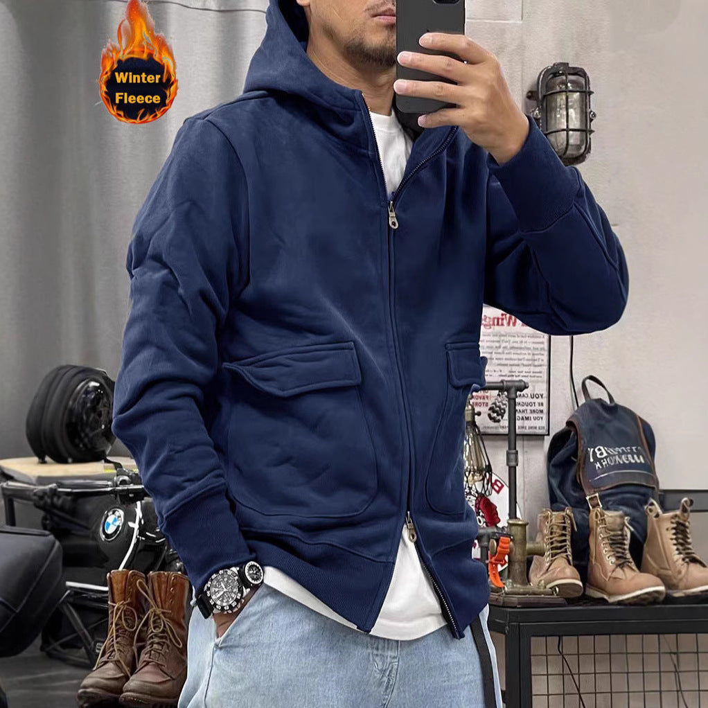 Herren warme Fleecejacke mit praktischen Taschen und modernem Schnitt EB