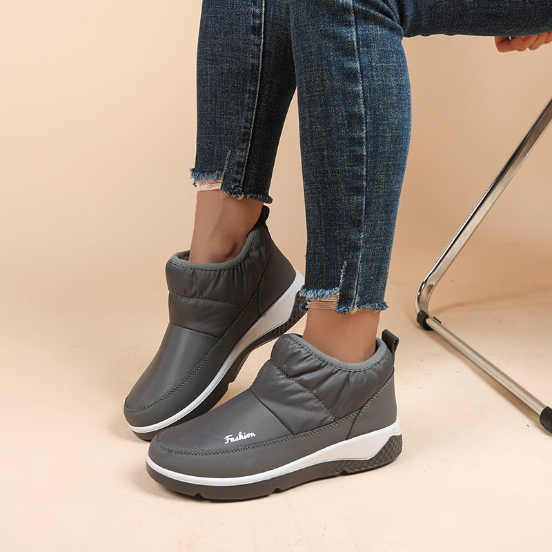 Damen nan gesteppte gefütterte Slip-On Winter-Sneaker mit elastischem Schaft und gepolstertem Komfortfußbett EB
