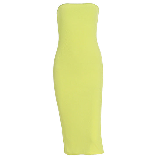 Damen Basic-Bodycon Kleid ohne Träger EB
