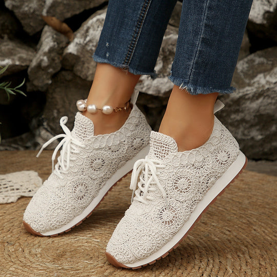 Damen  gestrickte Slip-On Plateau-Sneaker mit atmungsaktivem Obermaterial und gepolstertem Komfortfußbett EB