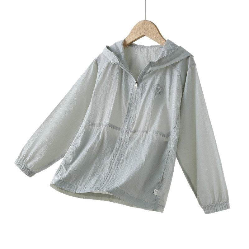Unisex nan ultraleichte Kapuzen-Sommerjacke mit durchgehendem Reißverschluss und elastischen Bündchen  EB