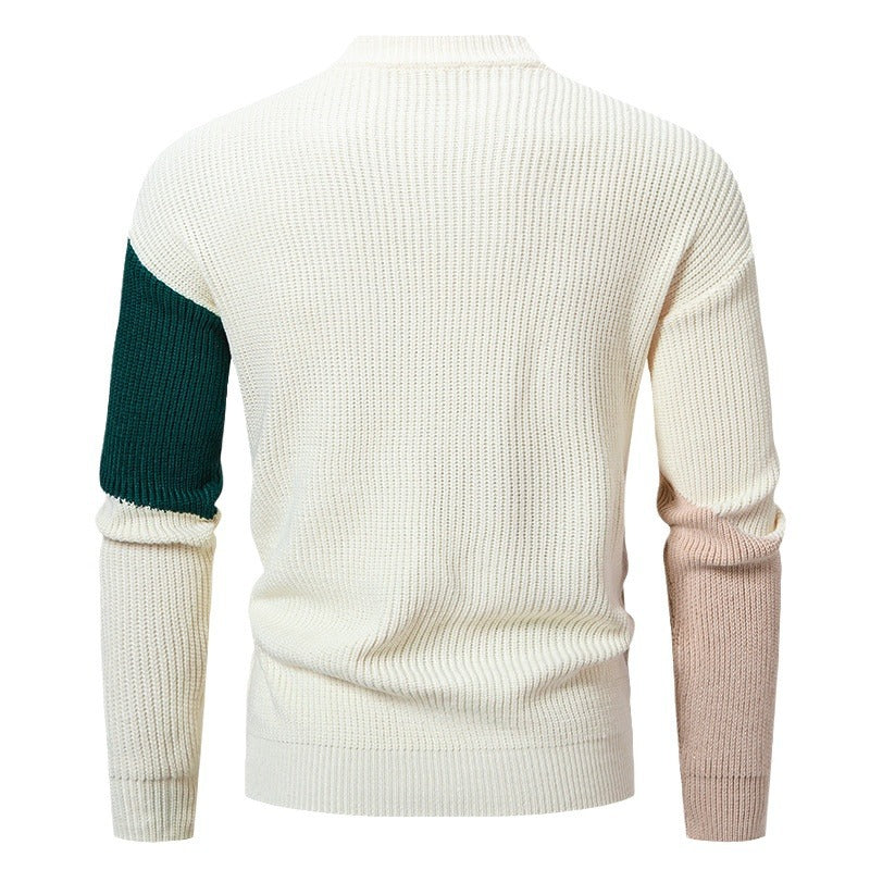Herren modischer Rollkragenpullover mit modernem Grafikdesign EB