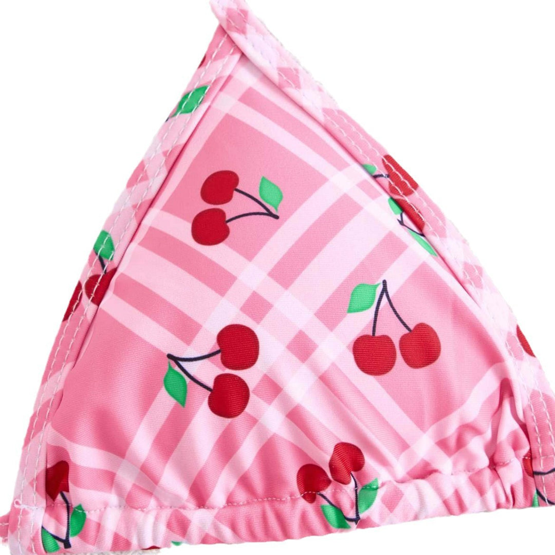 Damen Triangel-Bikini mit frischem Kirschmotiv EB