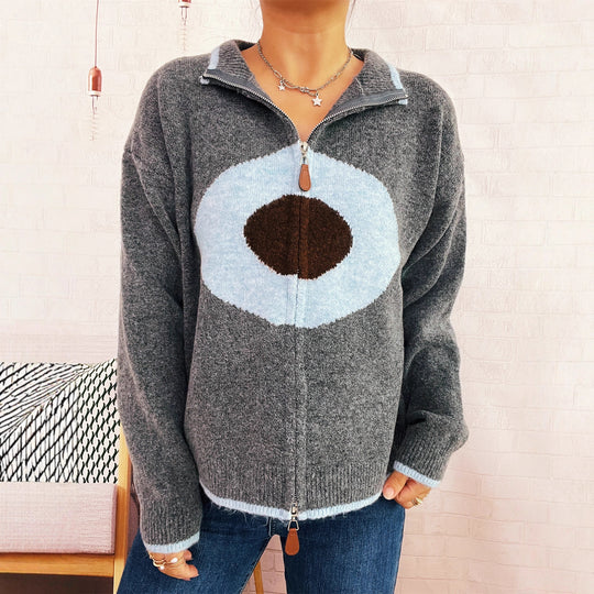 Damen kuscheliger Pullover mit auffälligem Design EB