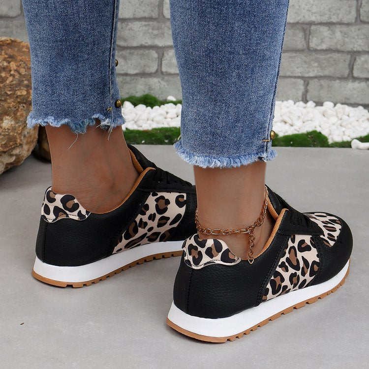 Damen Sportliche Sneaker mit animalistischem Muster und dämpfender Sohle EB
