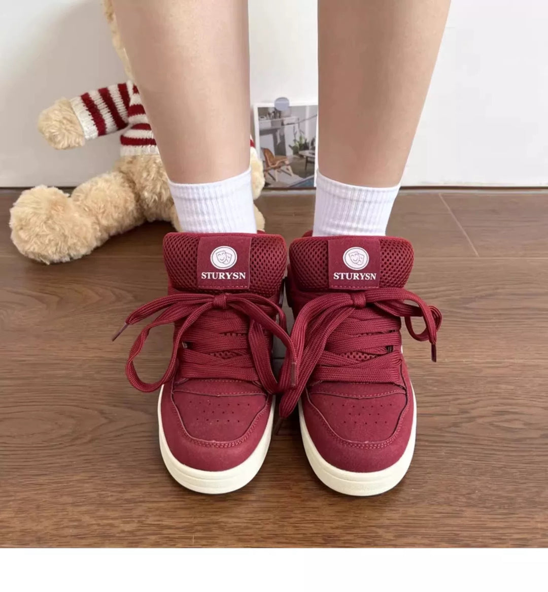 Damen Sportliche High-Top Sneakers mit atmungsaktiver Mesh-Oberfläche und verstärktem Knöchelschutz EB