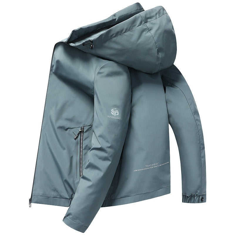 Herren Leichte Kapuzenjacke im urbanen Travel-Style mit Dreiviertelärmeln EB